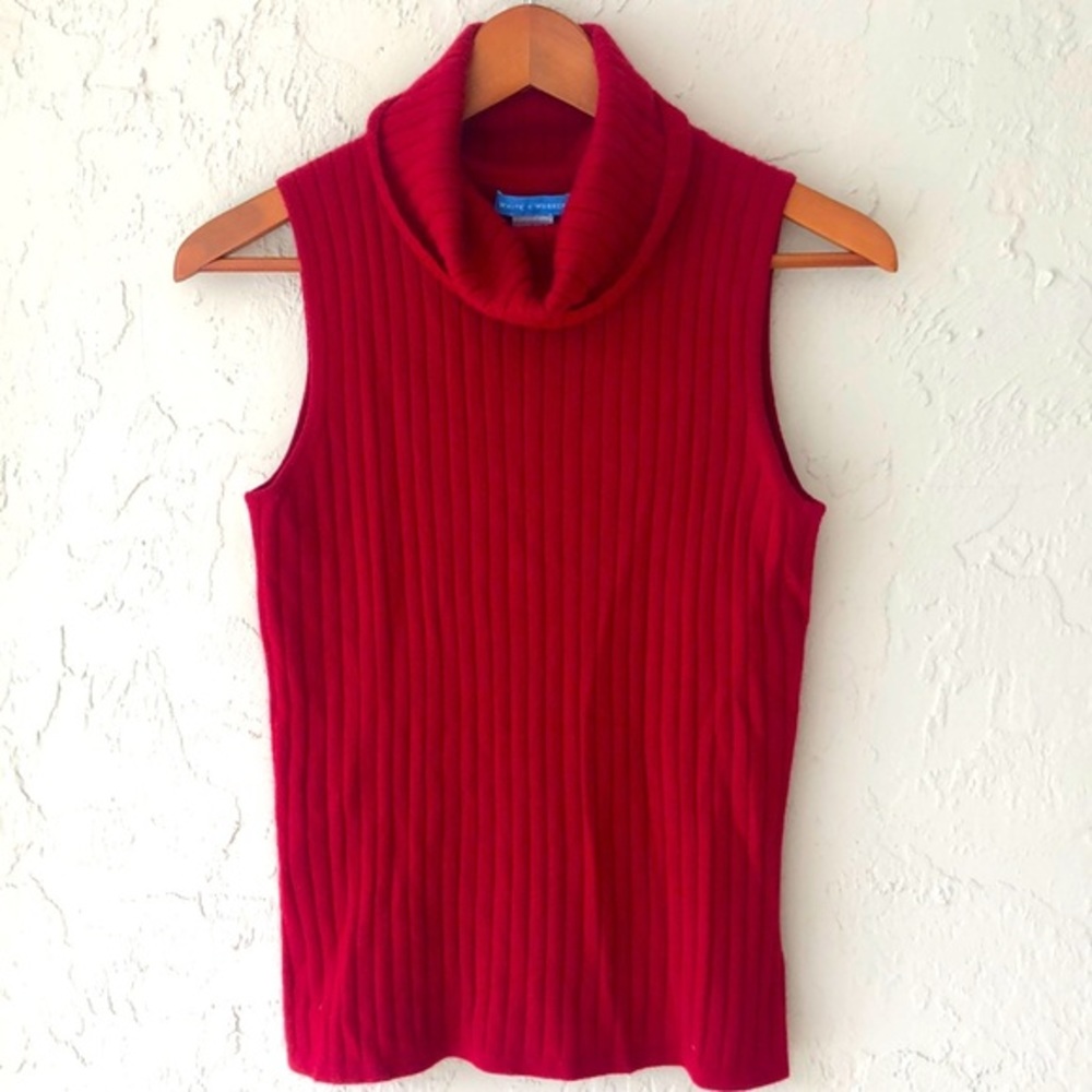 White + Warren 100% cashmere tank turtle neck sweater women’s small
